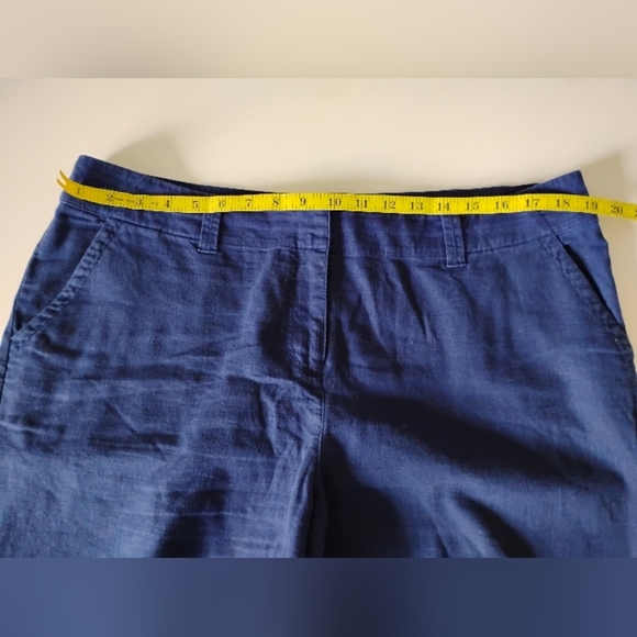 Vineyard Vines Cotton Linen Stretch Navy Blue Cropped Classic Chinos Size 14 - Picture 13 of 17